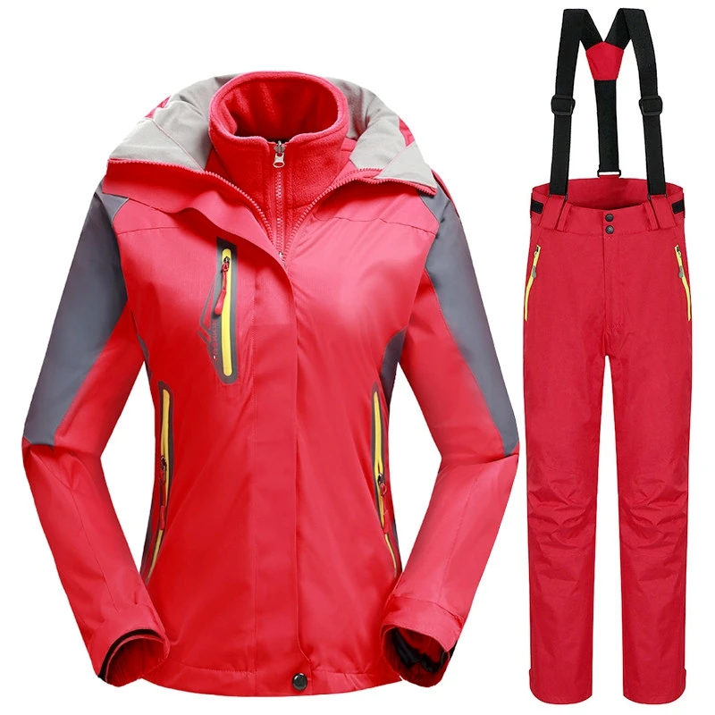 -30°C Winter Warm Ski Suit Women Waterproof Breathable Snowboard Jackets Pants Set Female Outdoor Sports Clothes Suits