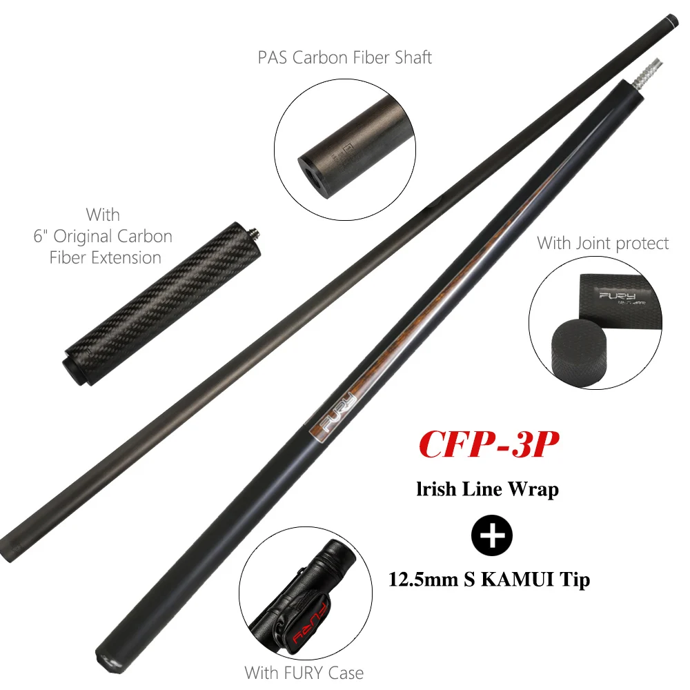 Pool-Cue-CFP-3P Fury Billiard черная технология пул кий удар кий прыжок кий Профессиональный стержень из углеродного волокна несколько моделей опций Billar - Цвет: Pool-Cue-CFP-3P