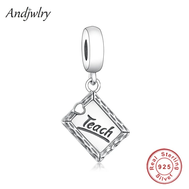 

925 Sterling Silver Chalkboard Dangle Charm Fit Original Pandora Charm Bracelet Beads Pendant Silver Jewelry Berloque