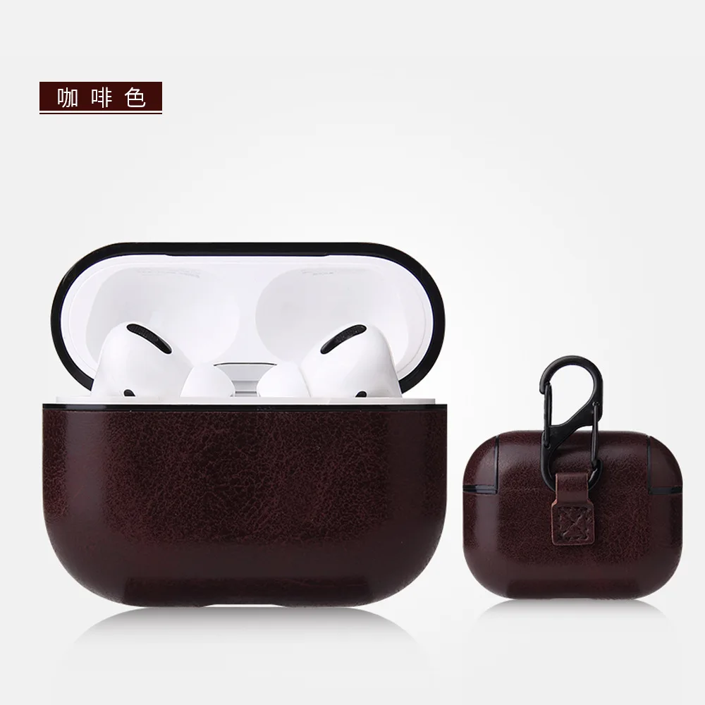 2 Для Airpods pro Bluetooth беспроводная гарнитура бизнес из искусственной кожи коробка для наушников AirPods 3 Зарядный чехол корпус чехол для гарнитуры чехол - Цвет: 2