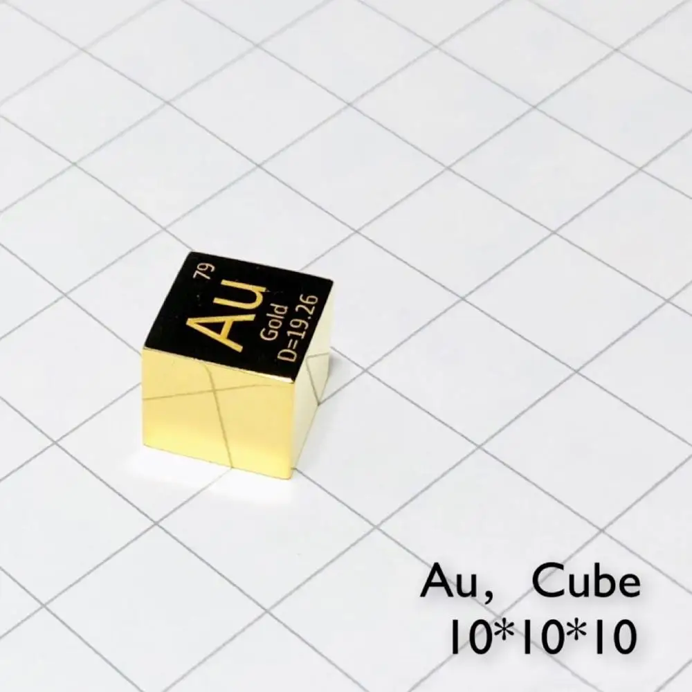 Au cube (19.3g) Au золото металл 10 мм Плотность куб 99.99% чистый для коллекции элементов - Цвет: Au cube (19.3g)