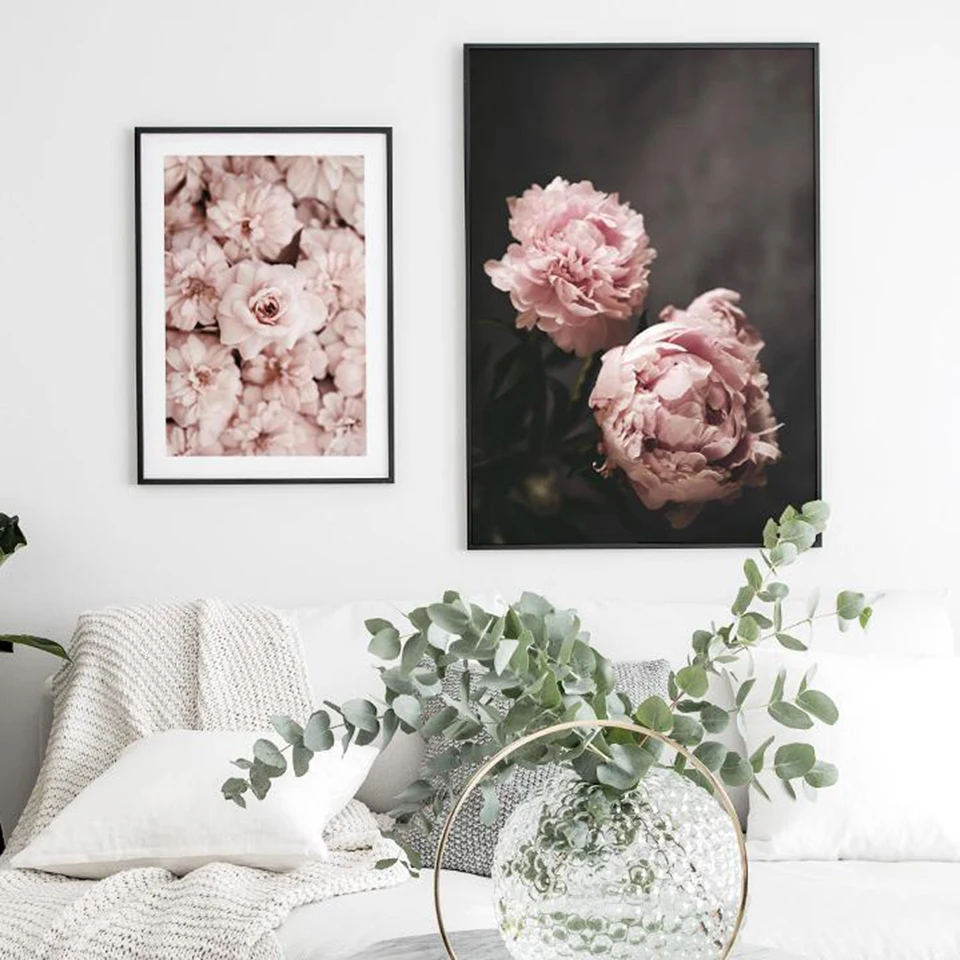 Постер в скандинавском стиле Картина на холсте с цветами модные настенные