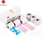 Самоклеящаяся термальная фотобумага Phomemo M02S, принтер, 6 рулонов рулонной бумаги, печатные наклейки, рулон этикеток