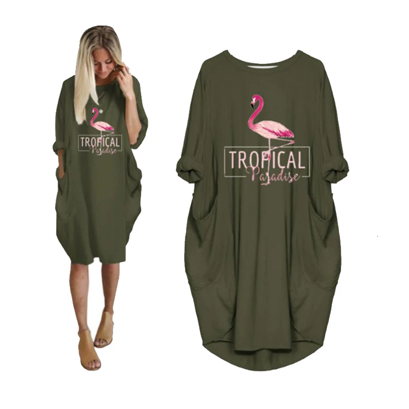 Платья для беременных с принтом Красного журавля модное платье круглым вырезом