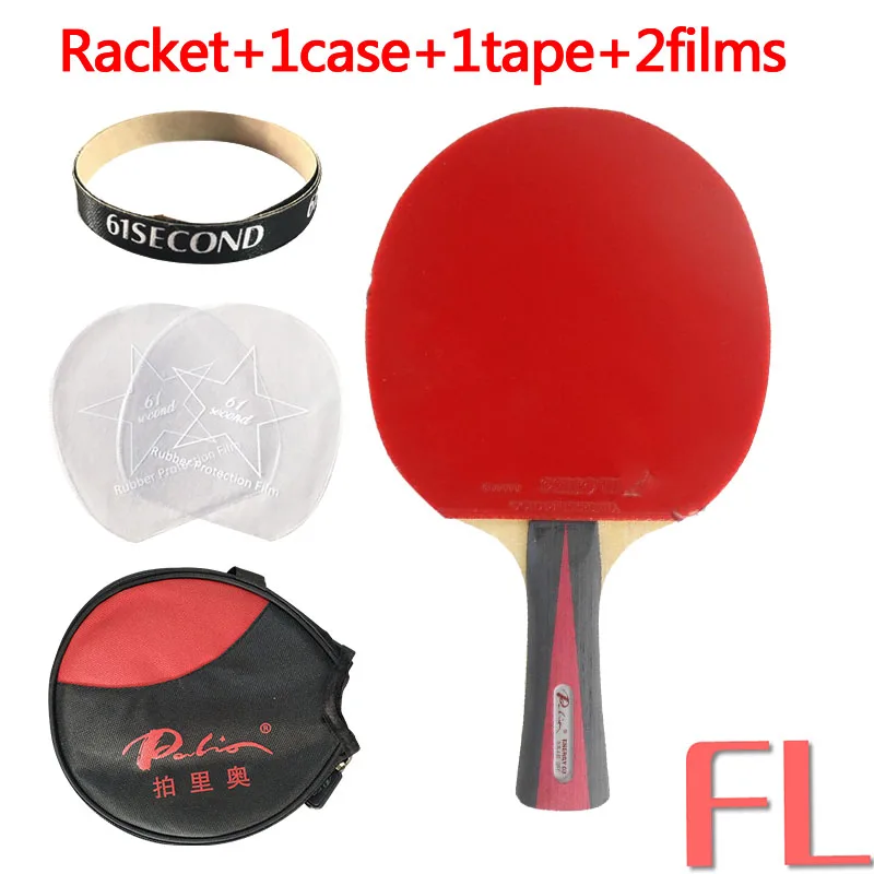 FL with Y 1 case Pro Настольный Теннис Пинг Понг комбинированная ракетка Palio ENERGY 03 лезвие с 2x CJ8000 H38-41 каучуками Shakehand длинной ручкой FL - Цвет: FL with Y 1 case