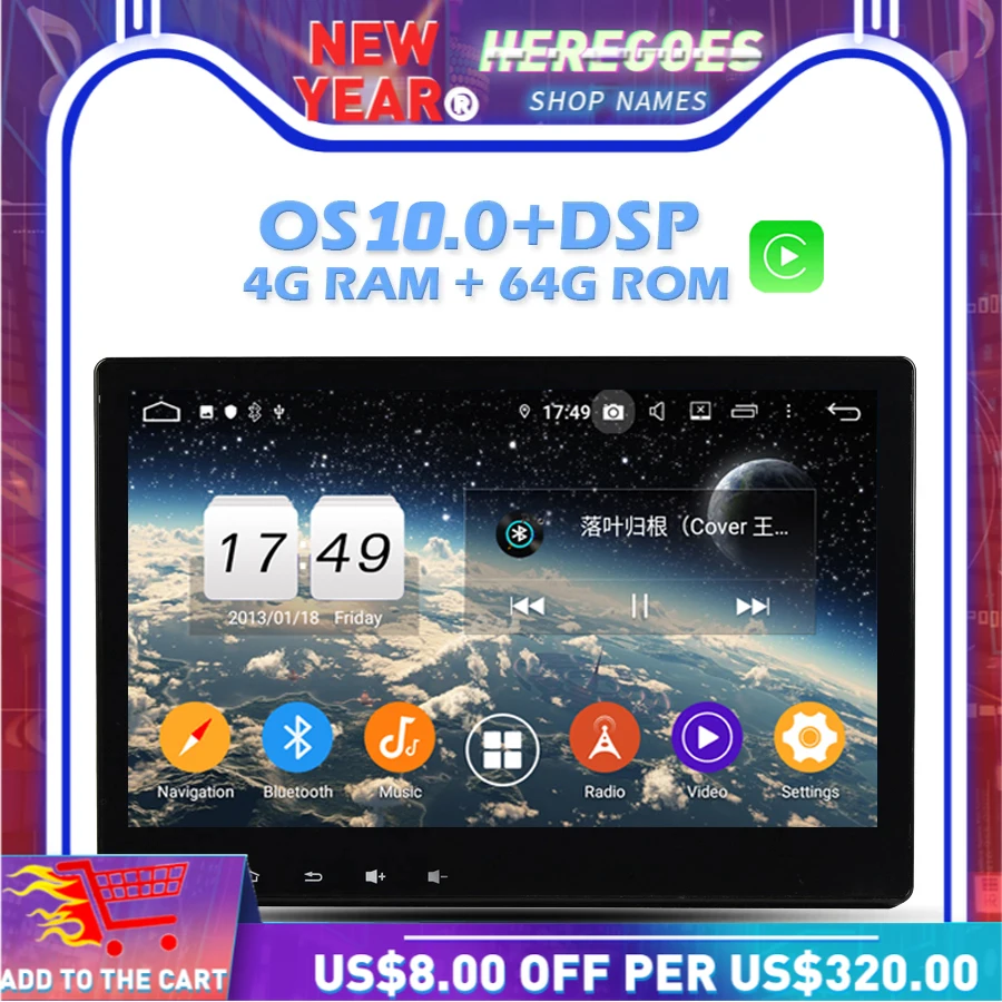 Carplay Android 10 0 для Honda HRV VEZEL 2014 2017 4 Гб + 64 8 ядер автомобильный DVD плеер GPS ГЛОНАСС