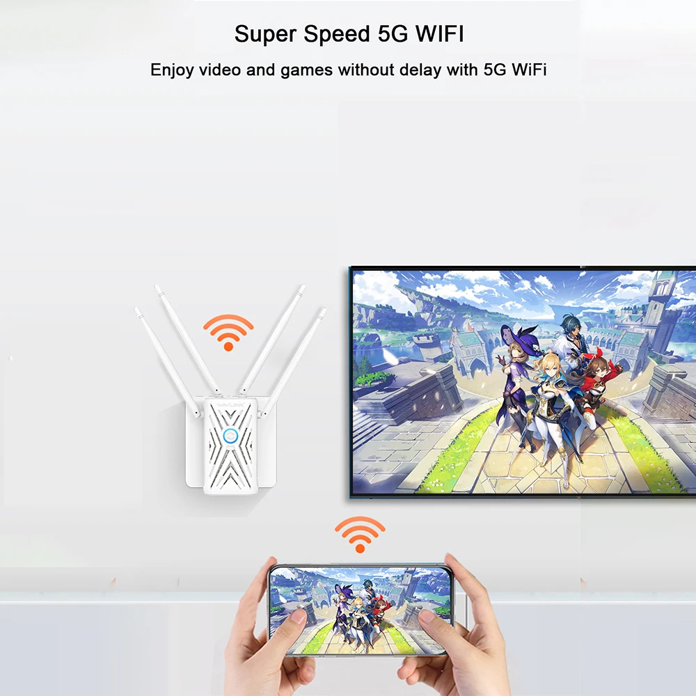 Двухдиапазонный усилитель сигнала Wi-Fi 1200 Мбит/с 2 4 ГГц и 5G МГц | Компьютеры офис