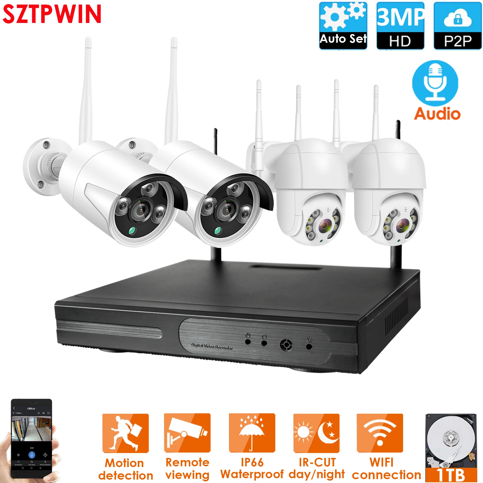 Security Audio Ip Camera Wifi Cctv System
