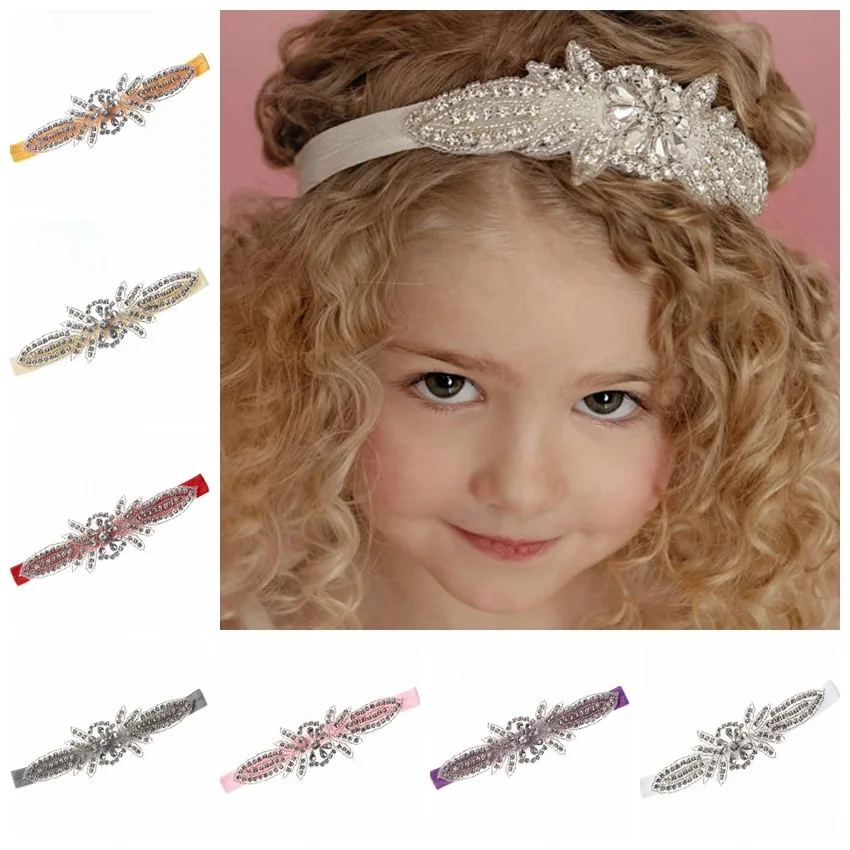 Шикарные Длинные Стразы для новорожденных с повязкой на голову девочек