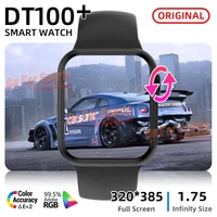 smartwatch dt100 smart watch men 1 75inch encoder knob custom dial bluetooth call reloj womens watches pk iwo 12 13 14 dtx w46