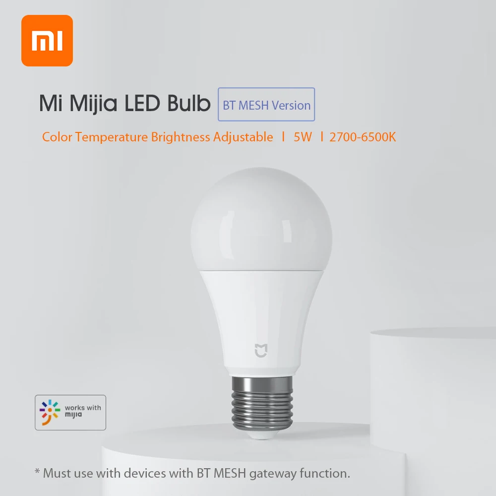 Xiaomi Mijia светодиодная лампа Bluetooth сетка версия E27 Светодиодная 5 Вт 2700 6500K