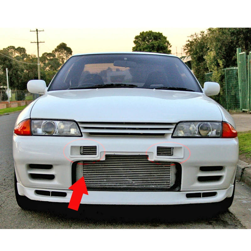Для Skyline R32 стекловолокно Nis style N1 бампер гоночный Неокрашенный воздуховод