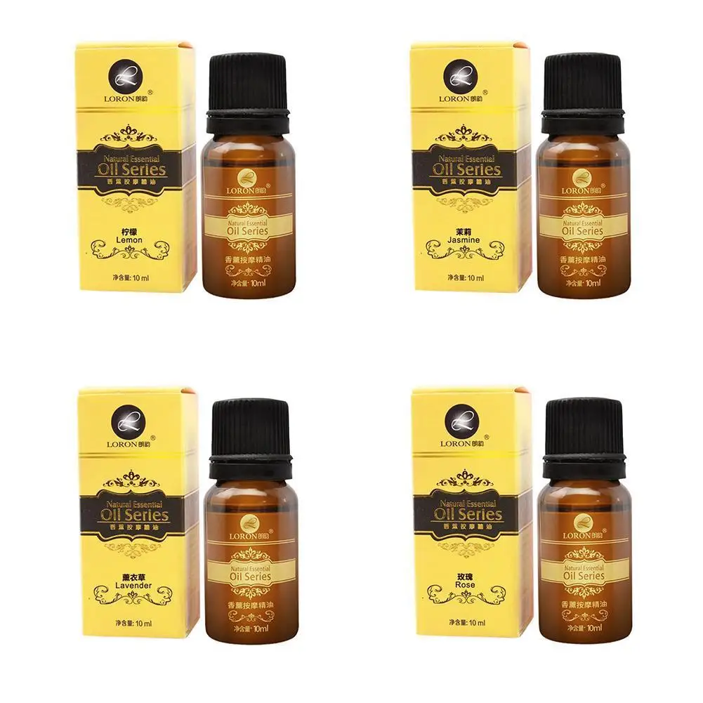 

100% Rose SPA Essential Oils 10ML Diffuser Massage Smell Massage jasmine Oil Lemon Lavender Y4R0