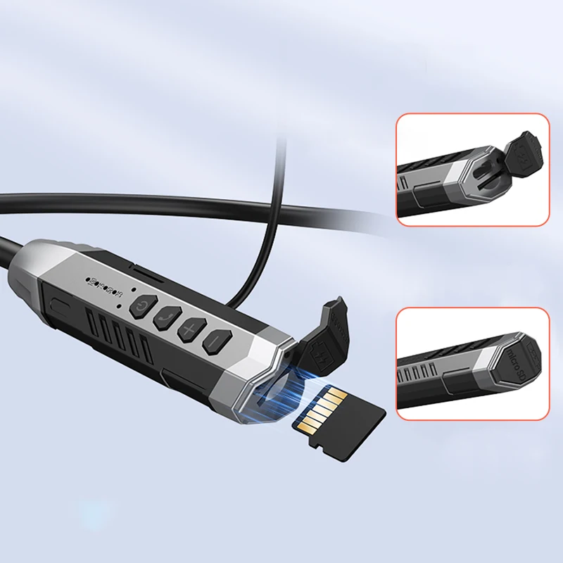 sport wireless headphones with mp3 player microphone new hanging neck headsets tf card bluetooth compatible wireless earphones free global shipping