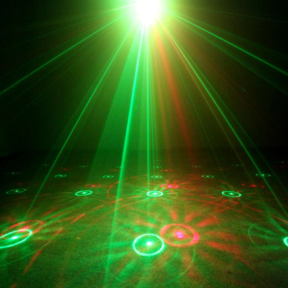 Mini 4in1 Pattern R&ampG Laser Projector Music Activated Stage Lights Effect Christmas For DJ Disco Club Party Show | Лампы и