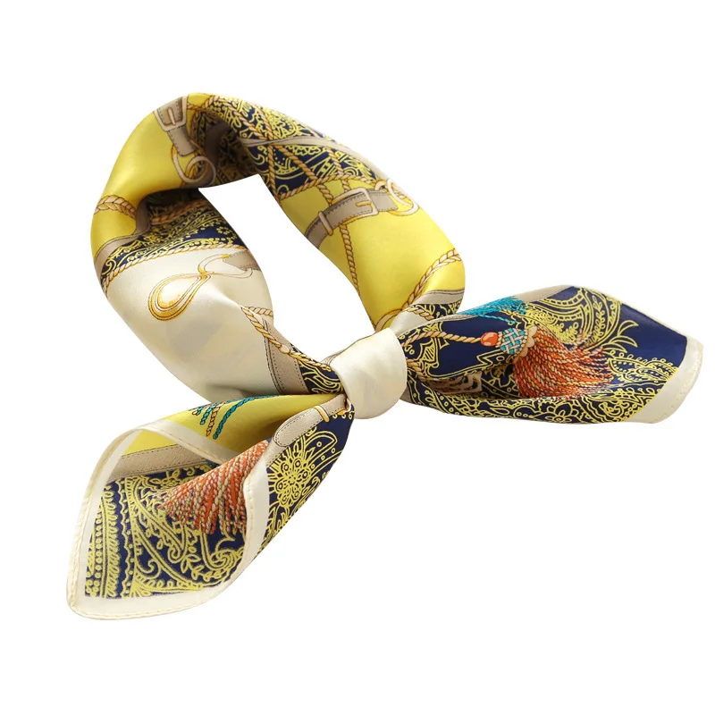 

New 2020 100% Natural Real Silk Neckerchief For Women Print Square Scarf Headscarf Bandana Hijab Foulard Scarves Pashmina