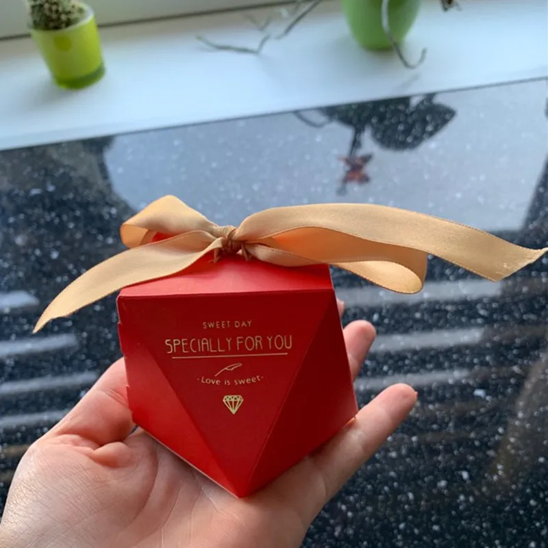 Новинка подарочная коробка в форме розовых бриллиантов драги конфет деко