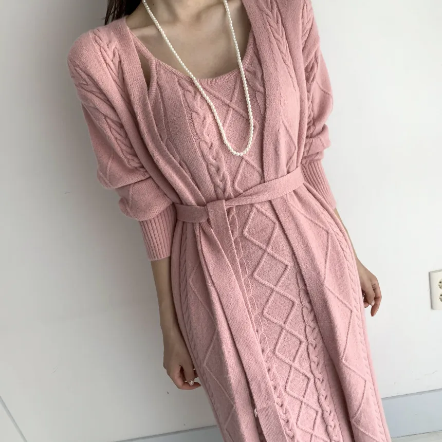 Женский зимний плотный свитер шикарный длинный кардиган с узором косичка +