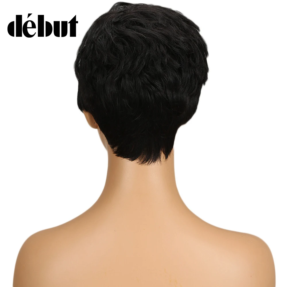 Дебютные парики для женщин прямые волнистые человеческие волосы короткий парик