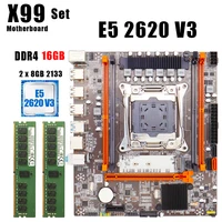 x99 motherboard set lga 2011 3 for intel e5 2620 v3 cpu 16gb ecc server ram memory m 2 nvme lga 2011 v3 mainboard kit