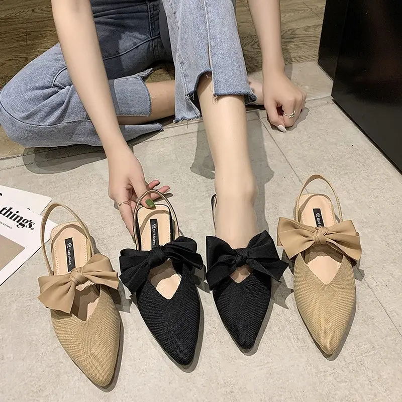 

Round Toe Slip On Shoes For Women Bow-Knot Casual Female Sneakers All-Match Low Heels Slip-on Butterfly Summer New PU Basic Rubb