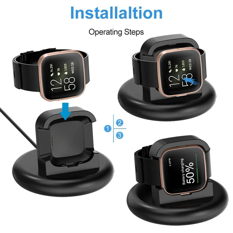 MOOL подставка для зарядного устройства совместима с Fitbit Versa 2 сменный USB зарядный