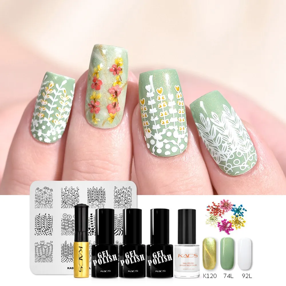set 18 KADS Nail Art штампованные пластины природа Мода серии шаблоны для стемпинга рисунки для маникюра Лак для стемпинга трафарет для штамповки - Цвет: set 18