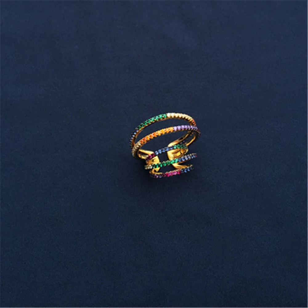

s925 sterling silver February new colorful star-shaped ear bone clip female with color diamond geometric square earrings
