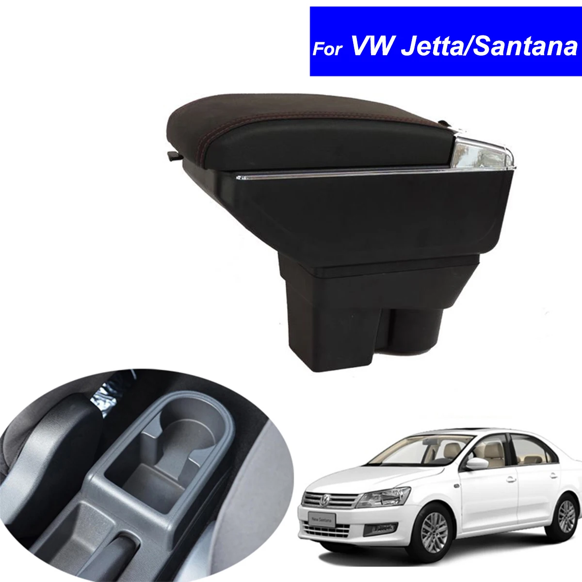 Кожаная Автомобильная центральная консоль подлокотник коробка для Volkswagen VW Santana /