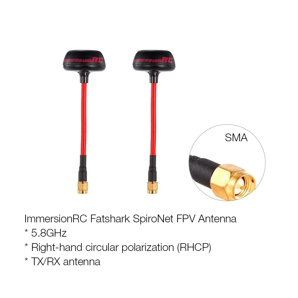 2 шт. Fatshark погружной RC SpiroNet 5 8 ГГц TX/RX антенна RHCP FPV SMA для QAV250 гоночный Дрон