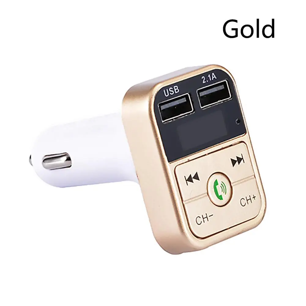 Gold Автомобильный комплект громкой связи беспроводной Bluetooth fm-передатчик ЖК MP3-плеер USB зарядное устройство 2.1A автомобильный двойной USB Быстрый автомобильный аксессуар - Название цвета: Gold