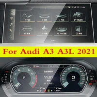 for audi a3 a3l a4l a5 a6l a7 a8l2019 2021gps navigation toughened glass protective film car interior stickers