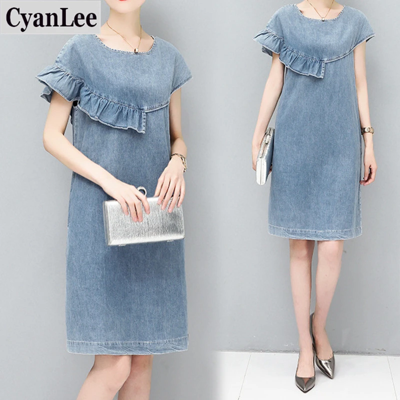 Женские летние платья модное повседневное однотонное облегающее джинсовое