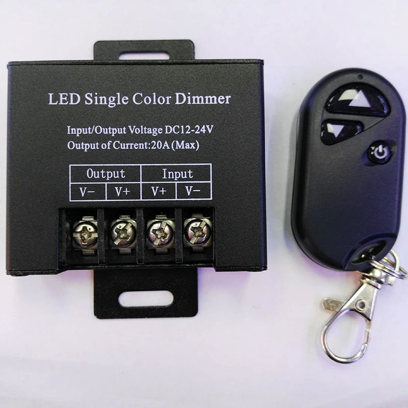 DC12-24V 20A Одноцветный канальный светодиодный диммер с 3Key Wirelss RF пультом
