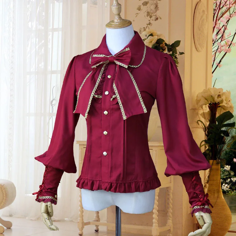 Женское платье рубашка в стиле стимпанк винтажная приталенная шифоновая блузка