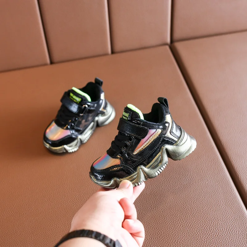 DIMI Winter Children Shoes Boys Girls Sport Shoes Short Plush Baby Sneakers Waterproof Non-slip Warm Kids Shoes Size 21-25