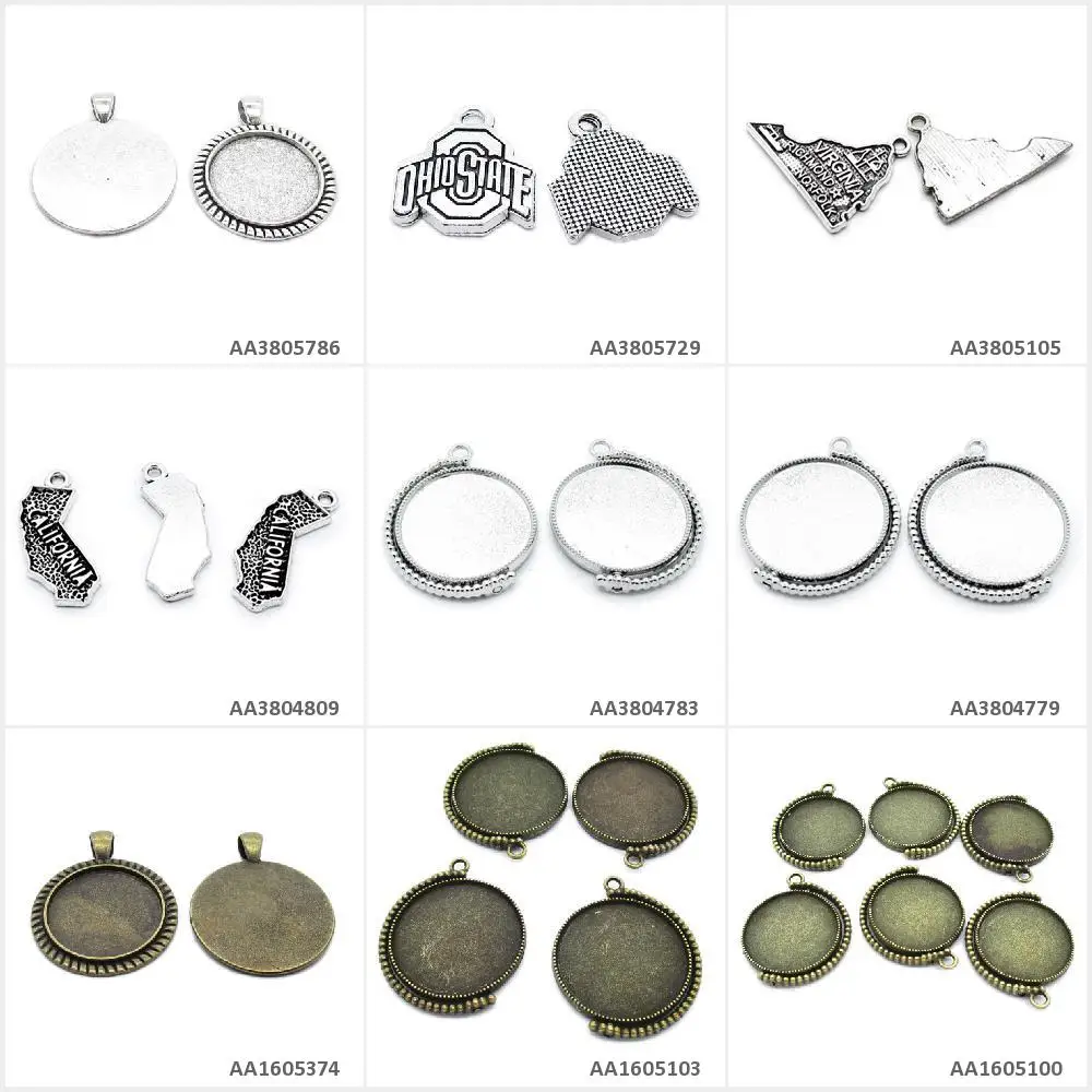 Античные бронзовые посеребренные Подвески для изготовления украшений