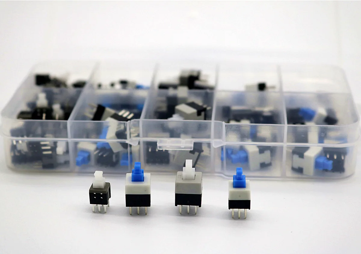 100 шт./партия самоблокирующийся Кнопочный микропереключатель питания 5 8*8 7*7 8 * мм 6