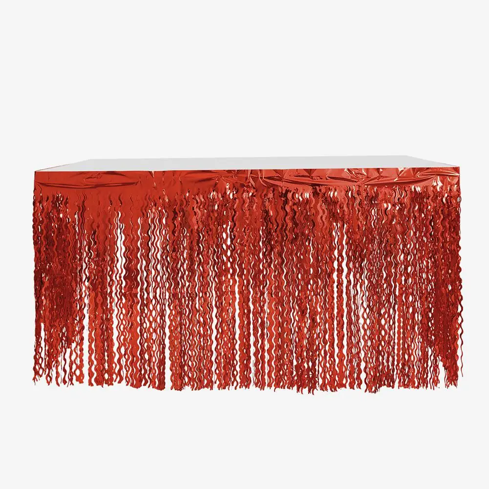 TPFOCUS Multicolor Glitter Spiral Tassel Curtains Bridal Shower Table Skirt for Wedding Birthday Baby Shower Party Decoration