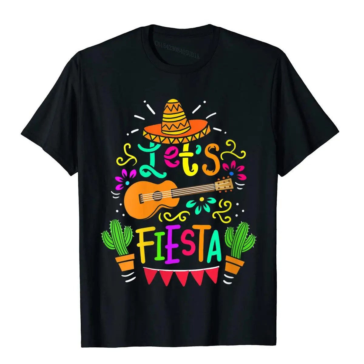 

Womens Cinco De Mayo Mexican Guitar Cactus Crewneck T-Shirt Men Funny Japan Style Tops & Tees Cotton T Shirt Gothic