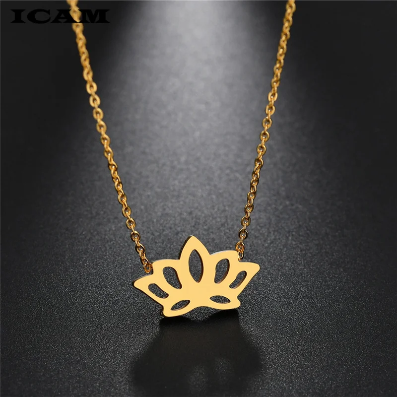 ICAM новое ожерелье в форме лотоса для йоги женские ювелирные изделия из