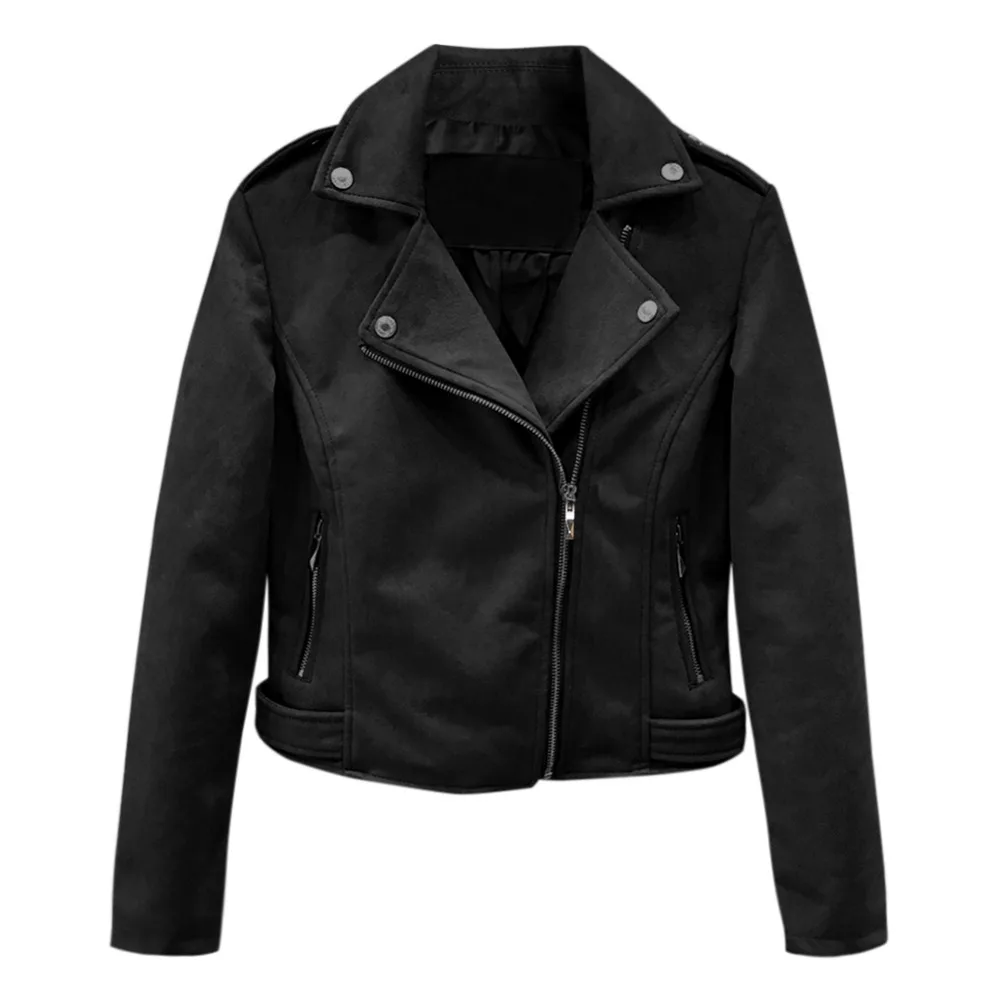 Замшевая мотоциклетная куртка из искусственной кожи женские байкерские пальто
