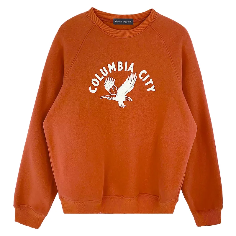 

Animal & Letter Graphic Thermal Lined Women Sweatshirt Orange / Blue