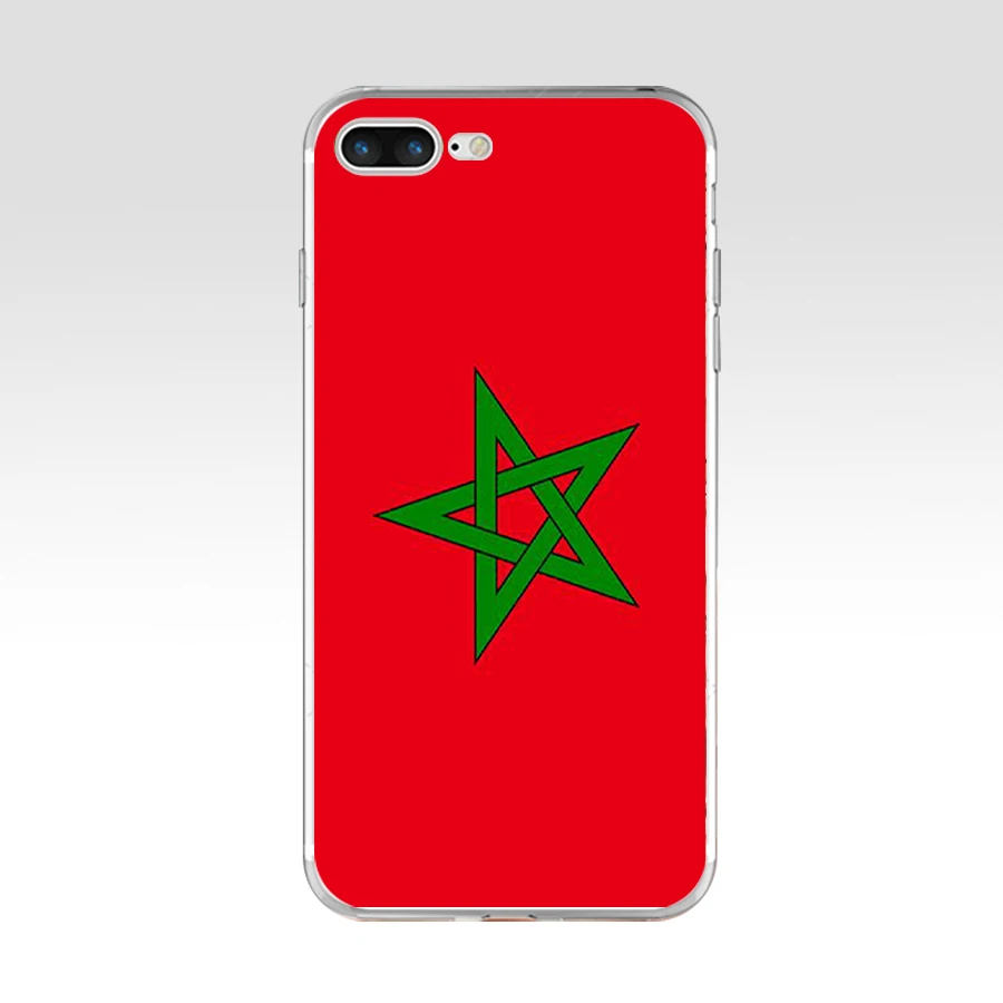 Мягкий силиконовый чехол 225FG из ТПУ с марокканским флагом для Apple iPhone5 5s se 6 6s 7 8 plus x