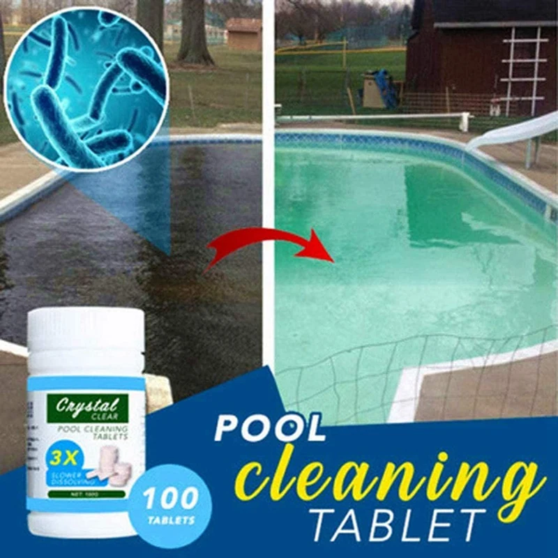 

1 Pcs 100G Swimming Pool Cleaning Tablets Pills Chlorine Tablets & 9Pcs Swimming Pool Filter Foam Reusable Washable