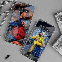 huagetop post malone bling cute phone case tempered glass for samsung s20 plus s7 s8 s9 s10 plus note 8 9 10 plus