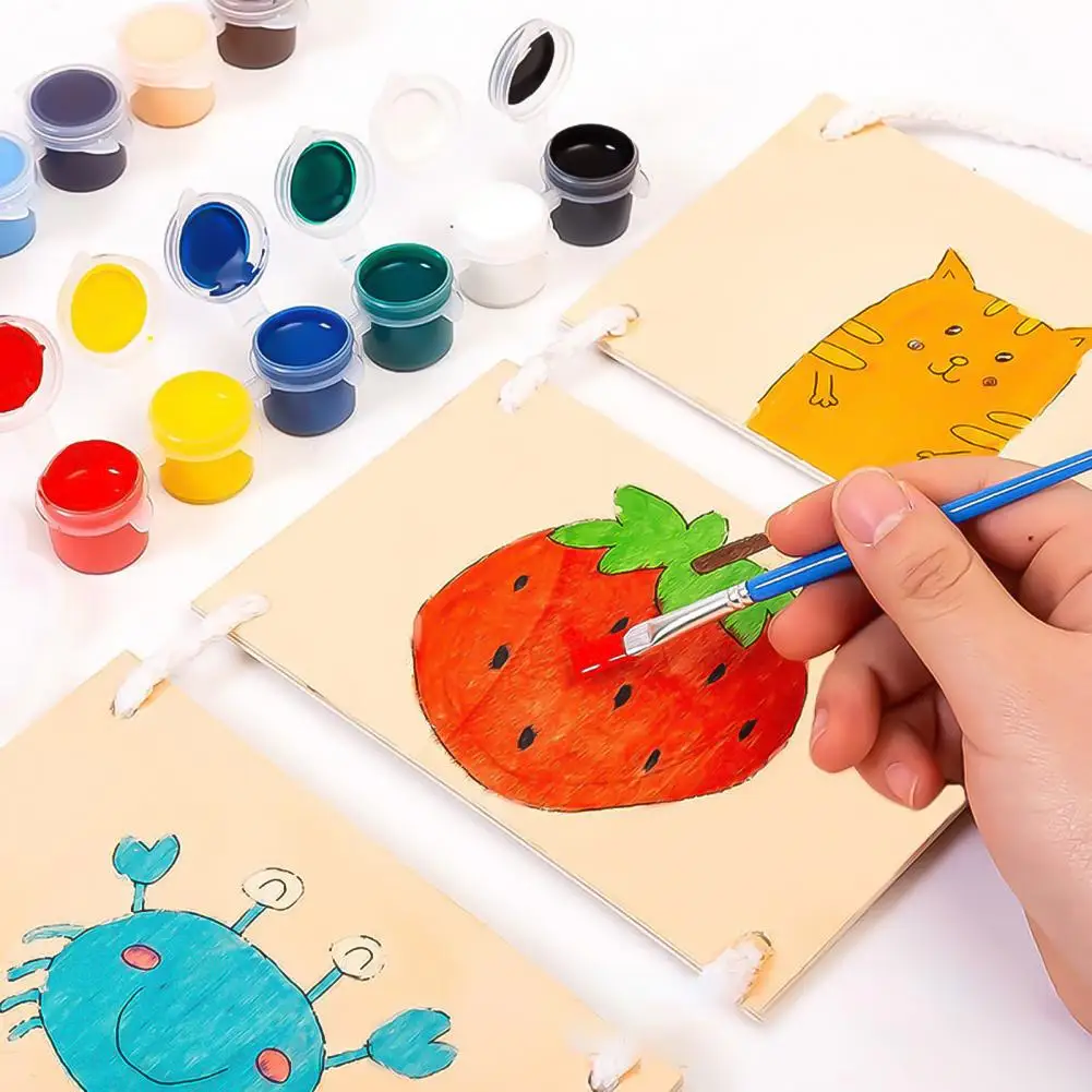 

Solid 12 Multicolor Watercolor Pigment Ceremics Pottery Paint Brush DIY Art Crafts Set Kids Toy
