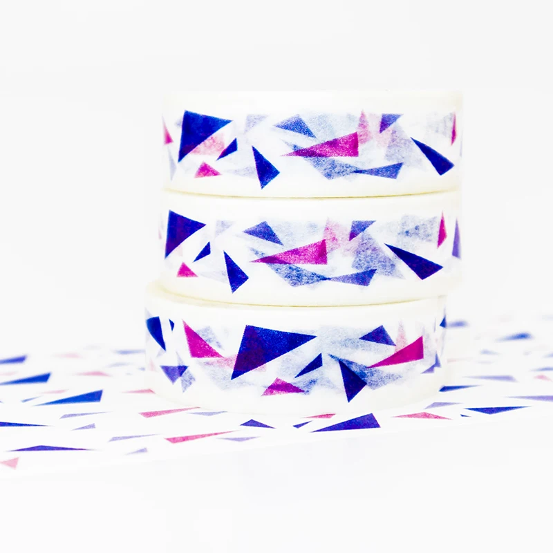 

Colorful Purple Pink Triangle Washi Tape DIY Office Stationery Masking Paper Tape Set Decorative Scrapbook Sticky Stickers 1PCS