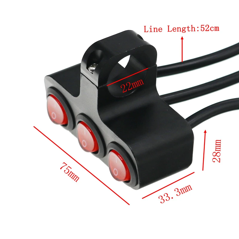 Мотоциклетный переключатель LMoDri запасные части три кнопки красный светодиодный