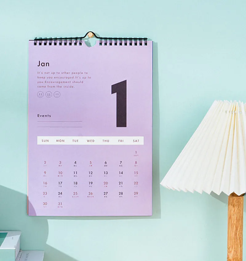 2022 Wall Calendar Cute Simple Homes Ins Styles Wall-mounted Planner Note Clocking Home Hanging | Канцтовары для офиса и дома